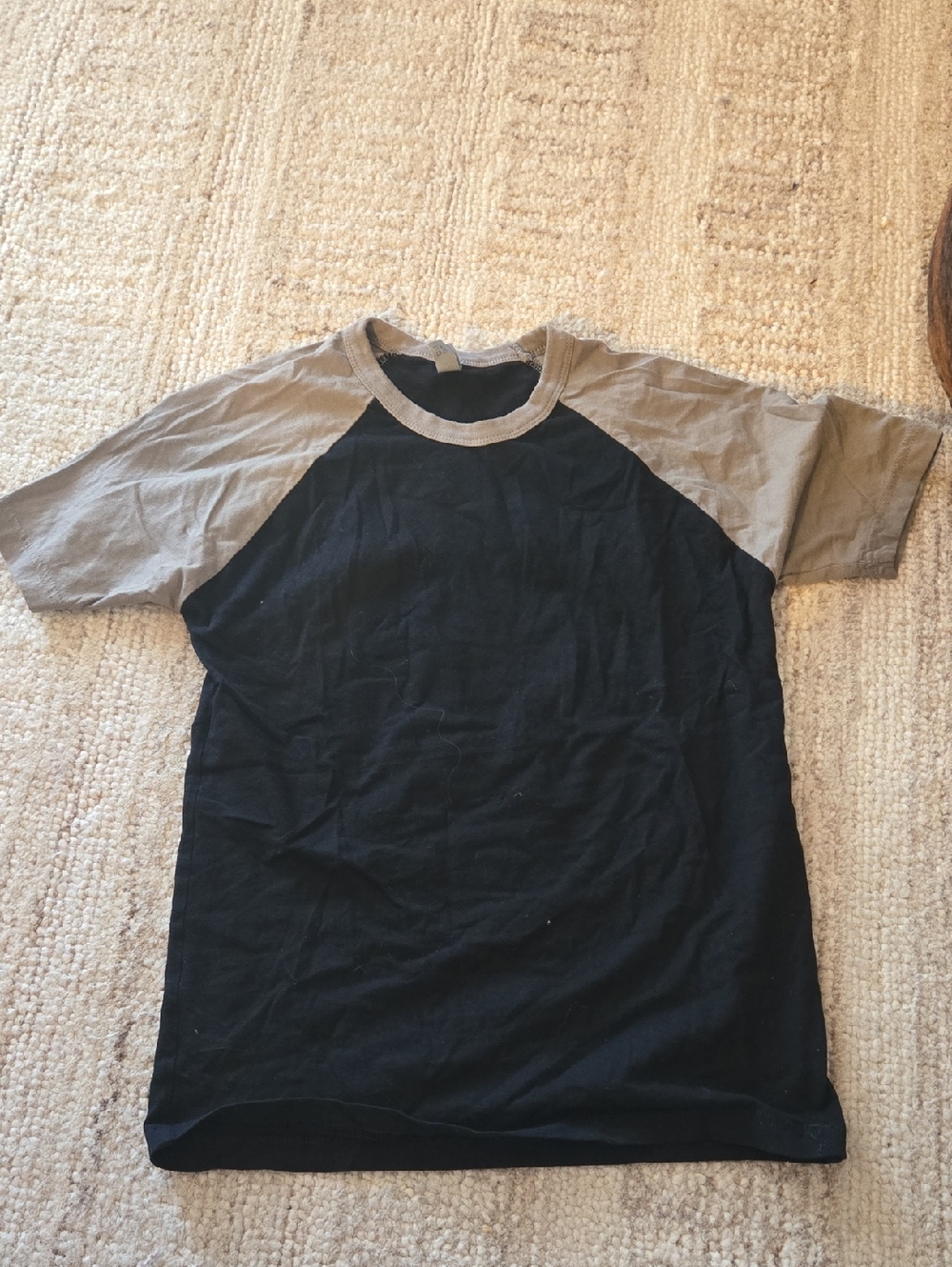 Next Level Apparel Black Body with Gray Raglan Short-Sleeve Tee